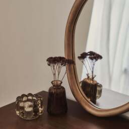 Aaliyah - Warm Wood Irregular Wall Mirror 42cm x 35cm - thumbnail 3
