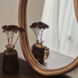 Aaliyah - Warm Wood Irregular Wall Mirror 42cm x 35cm - thumbnail 2