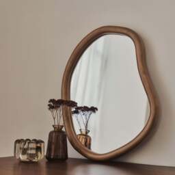 Aaliyah - Warm Wood Irregular Wall Mirror 42cm x 35cm - thumbnail 4