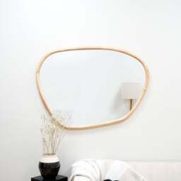 Aaliyah - Light Wood Irregular Wall Mirror 110cm x 80cm - thumbnail 3