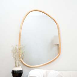 Aaliyah - Light Wood Irregular Wall Mirror 110cm x 80cm - thumbnail 4