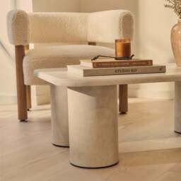 Alina - Concrete Rectangular Large Wooden Coffee Table - thumbnail 4