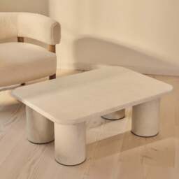 Alina - Concrete Rectangular Large Wooden Coffee Table - thumbnail 2