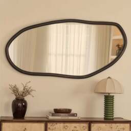 Aaliyah - Dark Wood Irregular Wall Mirror 150cm x 75cm