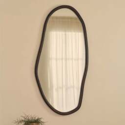 Aaliyah - Dark Wood Irregular Wall Mirror 150cm x 75cm - thumbnail 2