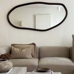 Aaliyah - Dark Wood Irregular Wall Mirror 150cm x 75cm - thumbnail 2