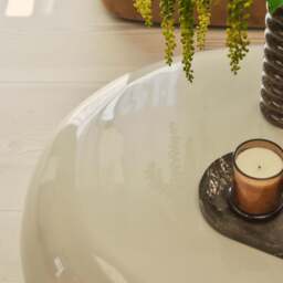 Rivington - High Gloss Ivory Large Pebble Coffee Table - thumbnail 5
