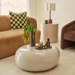 Rivington - High Gloss Ivory Large Pebble Coffee Table