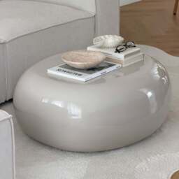 Rivington - High Gloss Ivory Large Pebble Coffee Table - thumbnail 3