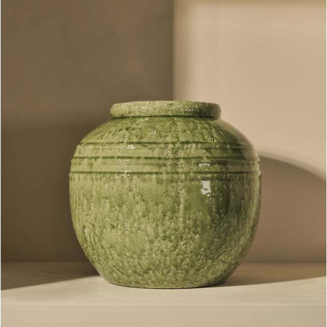 Cyra - Large Jade Green Gloss Ceramic Vase - image 1