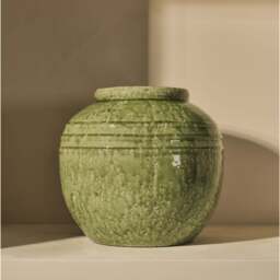 Cyra - Large Jade Green Gloss Ceramic Vase - thumbnail 1