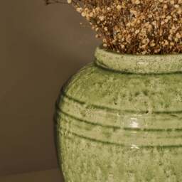 Cyra - Large Jade Green Gloss Ceramic Vase - thumbnail 6