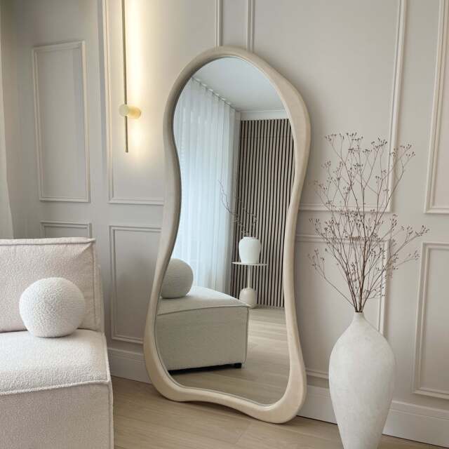 Arcurva - Large Full Length Concrete Irregular Mirror 170cm x 85cm - image 1