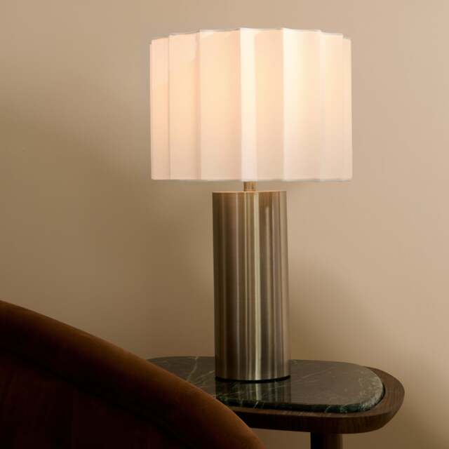 Castella - Brushed Steel Scallop Shade Table Lamp - image 1