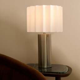 Castella - Brushed Steel Scallop Shade Table Lamp - thumbnail 1