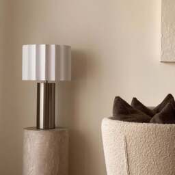 Castella - Brushed Steel Scallop Shade Table Lamp - thumbnail 3