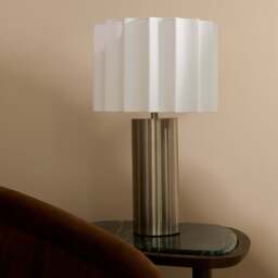 Castella - Brushed Steel Scallop Shade Table Lamp - thumbnail 2