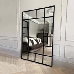 Camden - Black Industrial Full Length Metal Window Mirror 179cm x 119cm - thumbnail 2