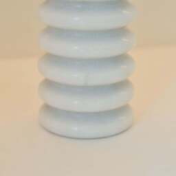 Varella - Large White Marble Ribbed Decorative Vase 25cm - thumbnail 6