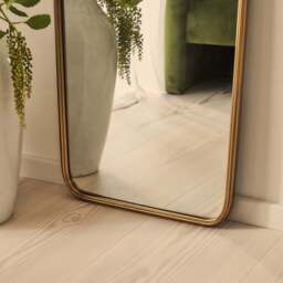 Louis - Gold Full Length Curved Metal Mirror 160cm x 60cm - thumbnail 5