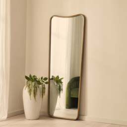 Louis - Gold Full Length Curved Metal Mirror 160cm x 60cm