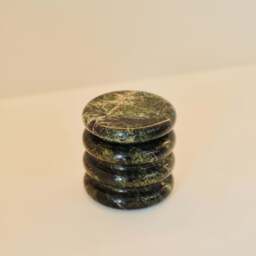 Varella - Green Marble Ribbed Decorative Storage Jar - thumbnail 1
