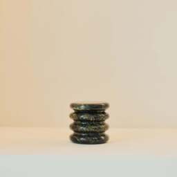 Varella - Green Marble Ribbed Decorative Storage Jar - thumbnail 3