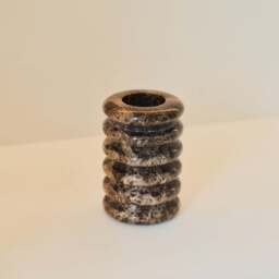 Varella - Dark Emperador Marble Ribbed Decorative Vase 15cm - thumbnail 4