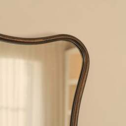Elise - Antique Bronze Art Deco Metal Overmantle Mirror 90cm x 60cm - thumbnail 6