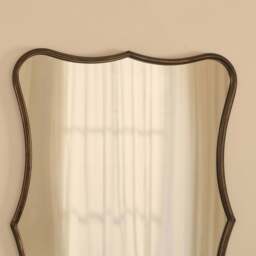 Elise - Antique Bronze Art Deco Metal Overmantle Mirror 90cm x 60cm - thumbnail 5