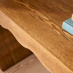 Serafina- Warm Wood Wavy Arched Premium Console Table - thumbnail 5