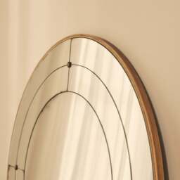 Teramo - Gold Antique Glass Round Metal Wall Mirror 90cm x 90cm - thumbnail 4
