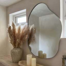 Ava - Ecru Pond Shaped Irregular Mirror 100cm x 70cm - thumbnail 1