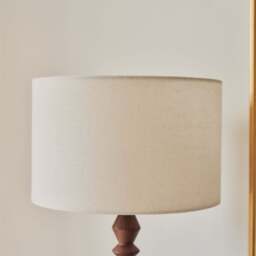 Ivy - Dark Wood Drum Shade Table Lamp - thumbnail 4