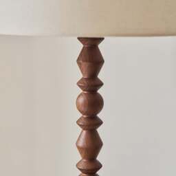 Ivy - Dark Wood Drum Shade Table Lamp - thumbnail 5