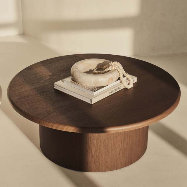 Madison - Large Dark Wood Round Wooden Coffee Table - image 1