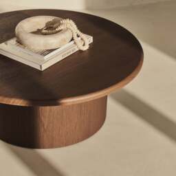 Madison - Large Dark Wood Round Wooden Coffee Table - thumbnail 2