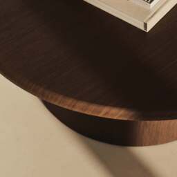 Madison - Large Dark Wood Round Wooden Coffee Table - thumbnail 4