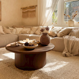Madison - Large Dark Wood Round Wooden Coffee Table - thumbnail 4