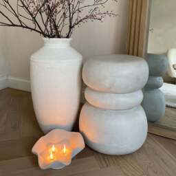 Toledo - Large White Textured Terracotta Vase - thumbnail 5