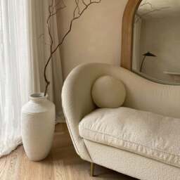 Toledo - Large White Textured Terracotta Vase - thumbnail 2