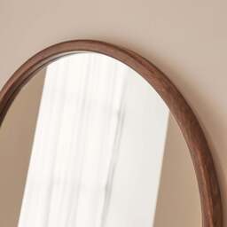 Arden - Dark Wood Round Wooden Wall Mirror 70cm x 70cm - thumbnail 6