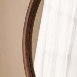Arden - Dark Wood Round Wooden Wall Mirror 70cm x 70cm - thumbnail 3