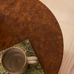 Arbour - Gold Burl Wood Premium Round Side Table - thumbnail 3