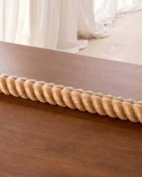 Cordelia - Light Wood Rope Twist Rectangular Wall Mirror 100cm x 70cm - thumbnail 6