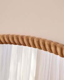 Cordelia - Light Wood Rope Twist Rectangular Wall Mirror 100cm x 70cm - thumbnail 4