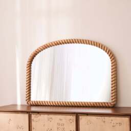 Cordelia - Light Wood Rope Twist Rectangular Wall Mirror 100cm x 70cm - thumbnail 3