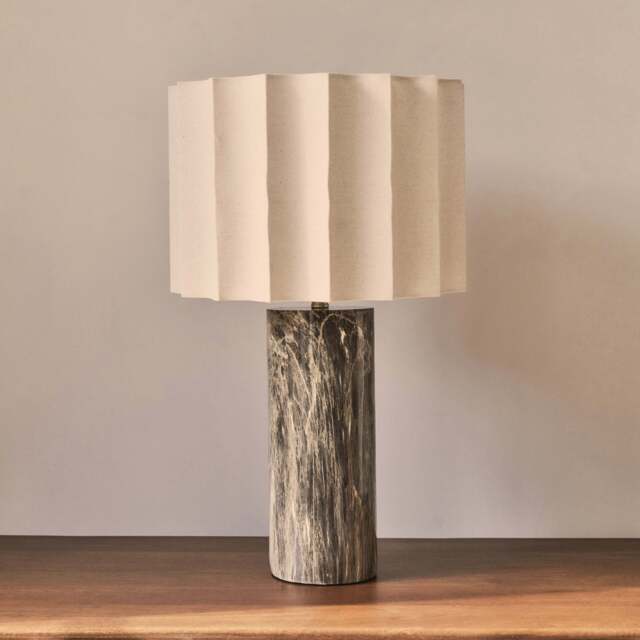 Castella - Dark Emperador Scallop Shade Table Lamp - image 1