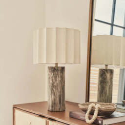 Castella - Dark Emperador Scallop Shade Table Lamp - thumbnail 2