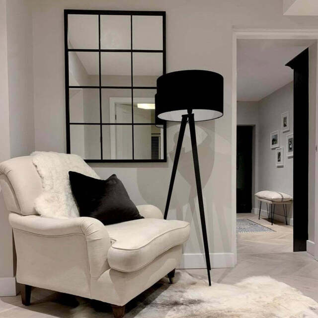 Brooklyn - Large Black Metal Wall Mirror 120cm x 80cm - image 1